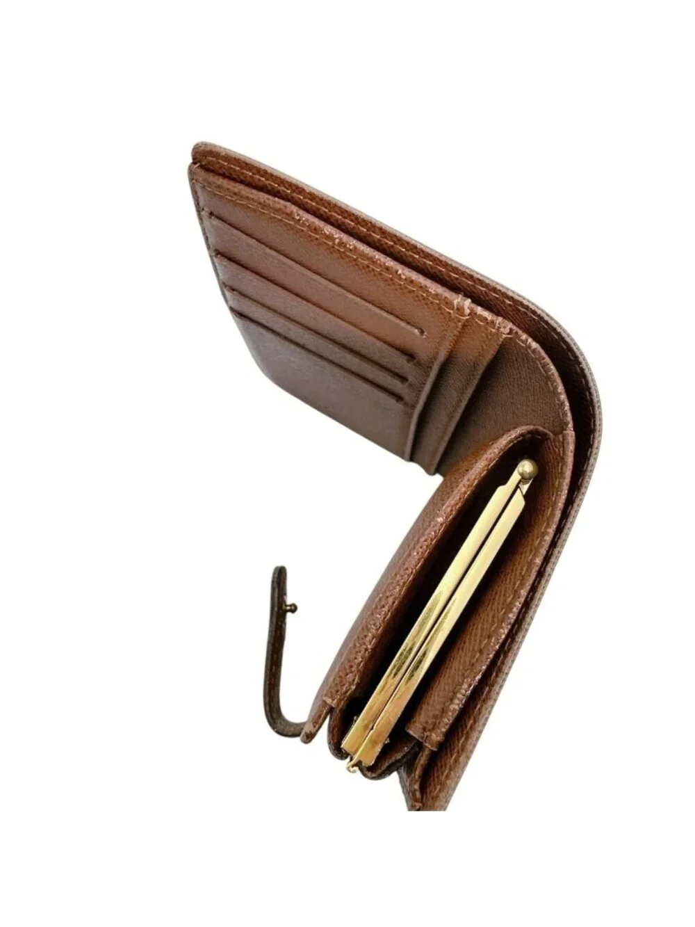 Louis Vuitton Monogram Kiss Lock Wallet with Card Pocket Porte Monet Biet